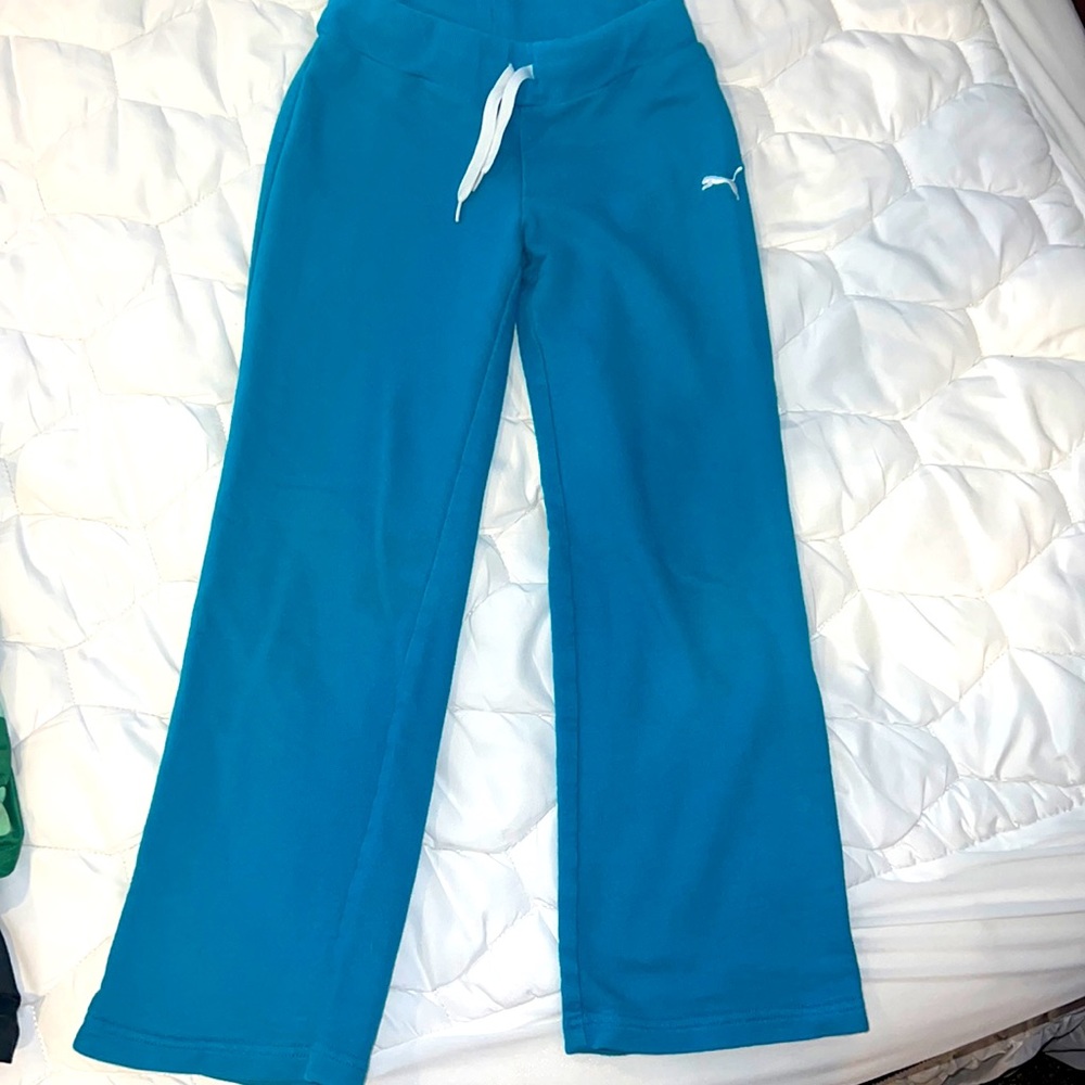 Size S Puma Aqua Blue cotton athletic pants